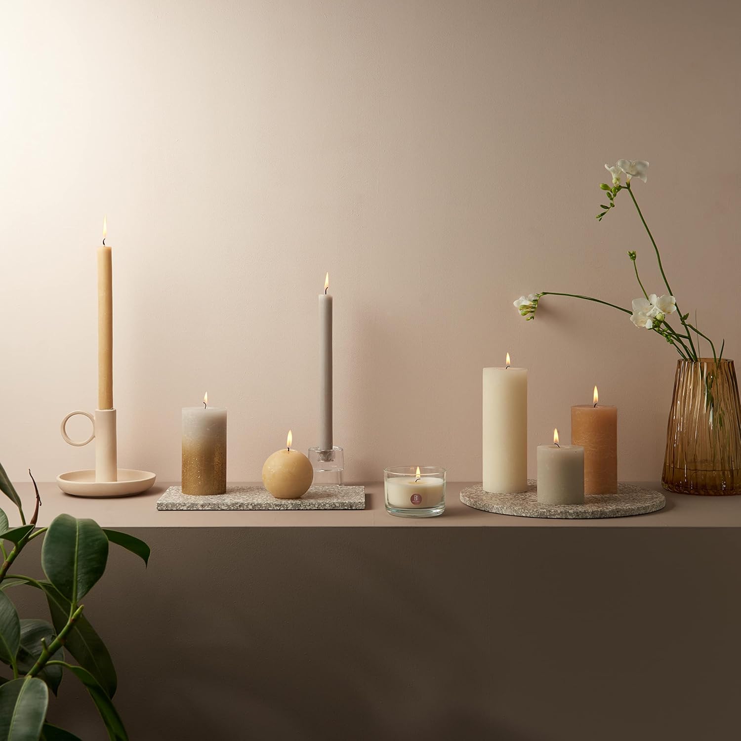 Detalle 2 de Bolsius Rustik Stumpenkerzen 19×7 cm, 4er-Pack 🕯