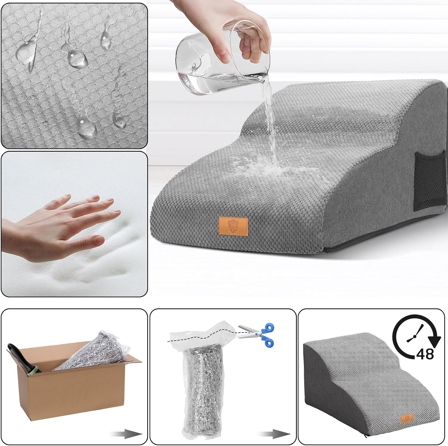 Thumbnail 2 de Masthome 2-Step Extended Waterproof Dog Stairs for Small Dogs – 55x40x30 cm