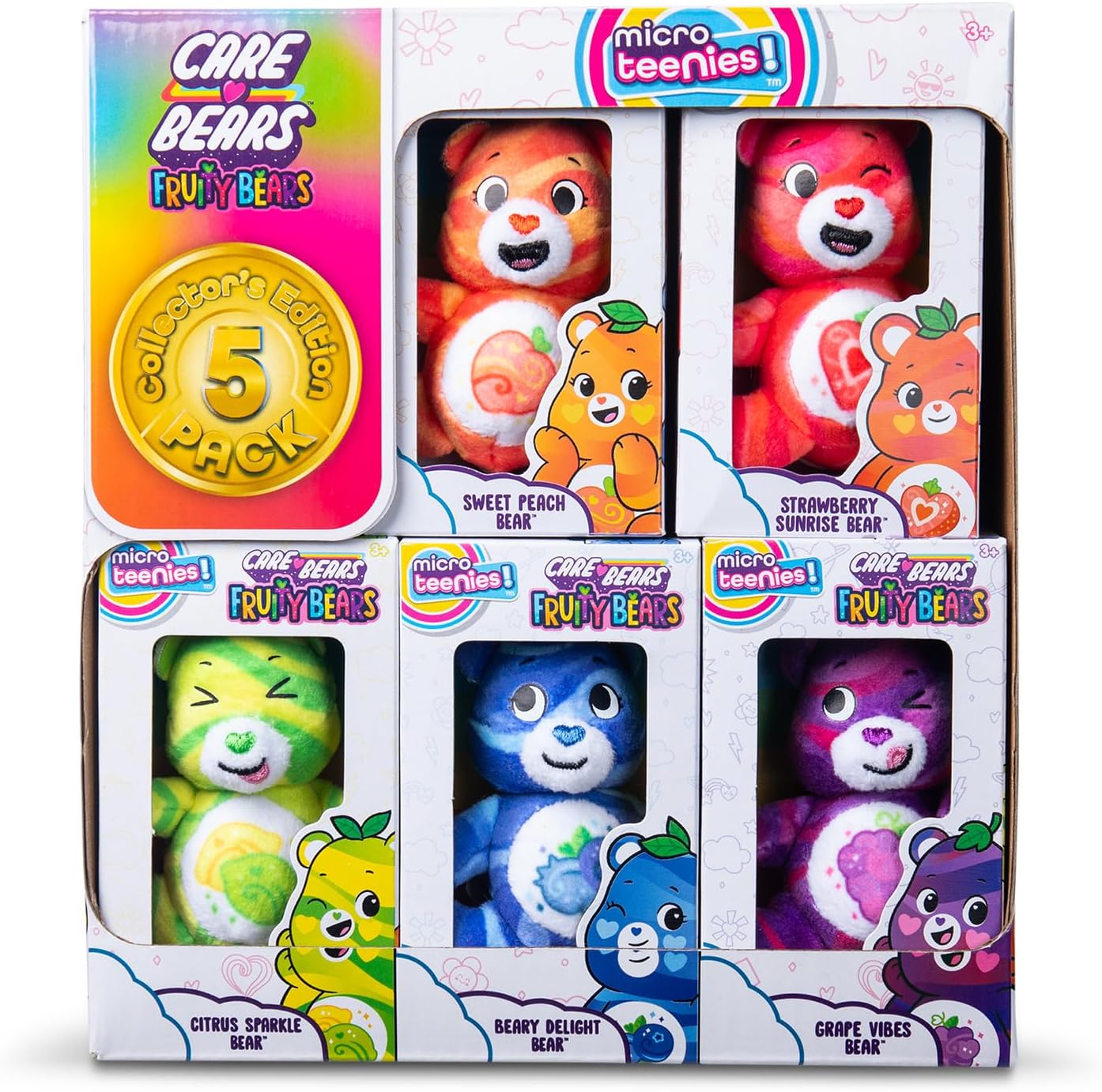 Detalle 2 de Basic Fun Micro Teenies Fruit Friends 5-Pack (3-inch) plush gift set