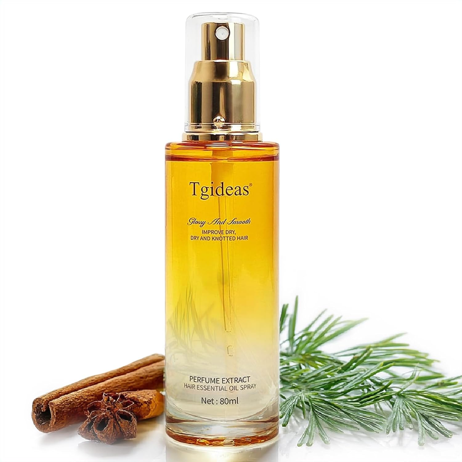 Detalle de Tgideas Hair Oil Spray Leave-In Conditioning Oil with Jojoba and Shea Butter (clear spray for dry, curly hair)