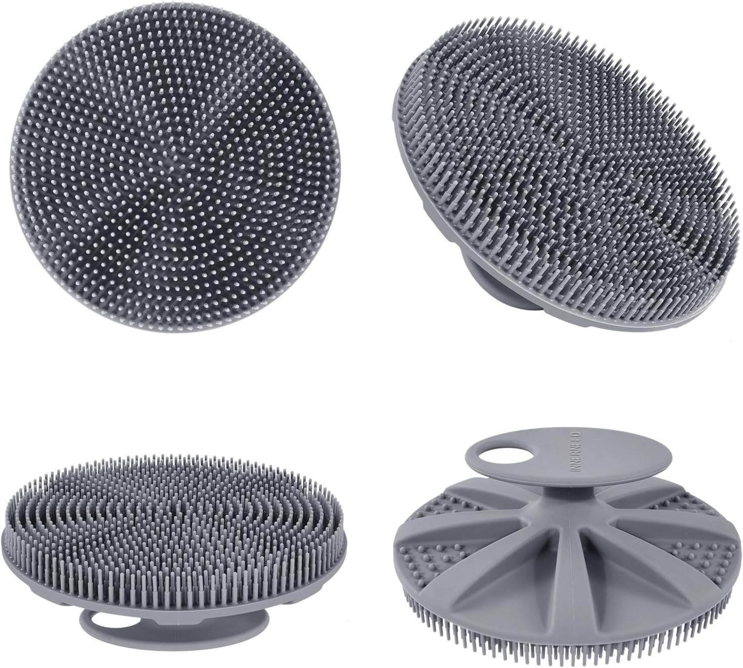 Thumbnail 6 de INNERNEED Körperschrubber aus weichem Silikon (Lebensmittelqualität) – Dusch- und Handreinigungsbürste im Set Schwarz+Grau