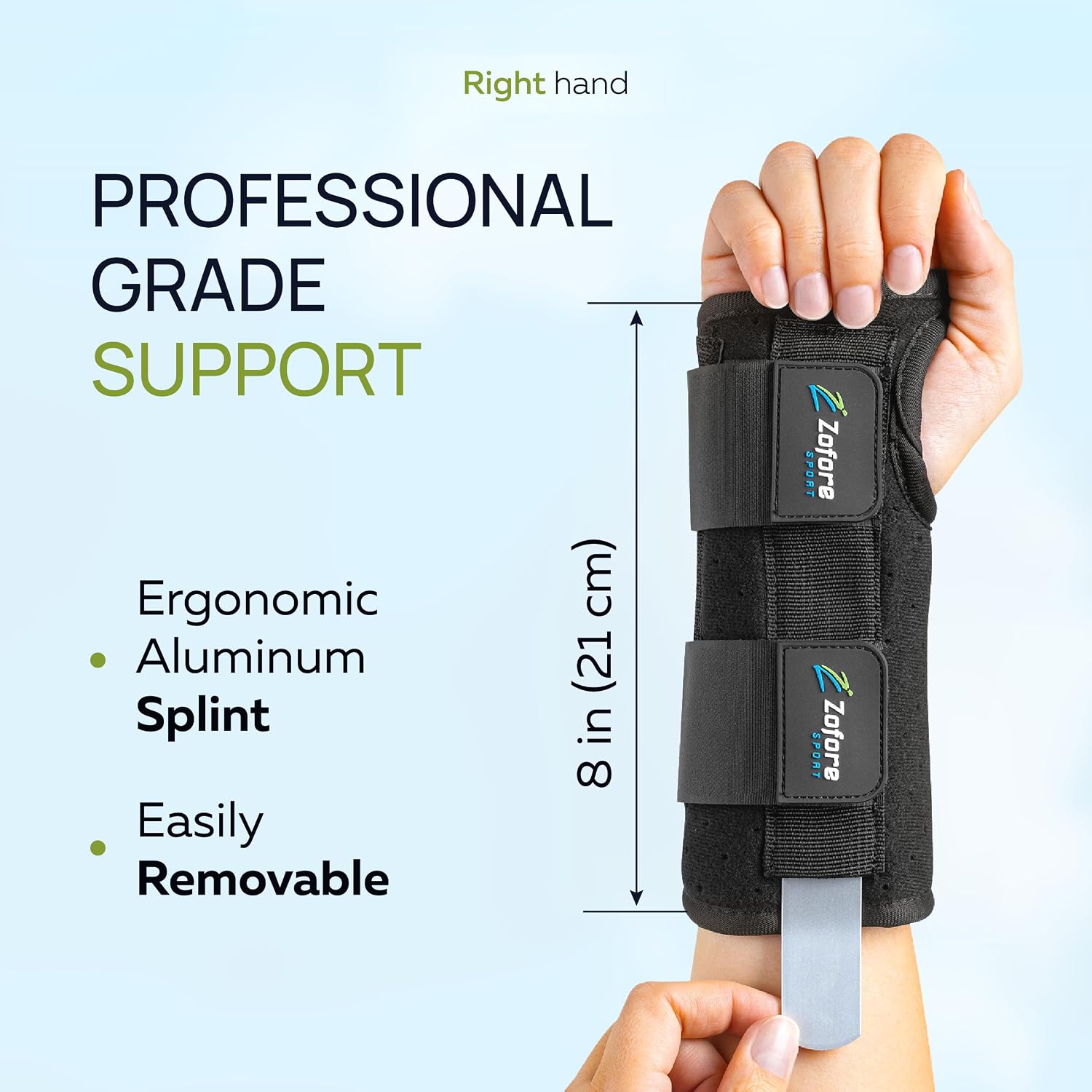 Thumbnail 6 de Carpal Tunnel Wrist Brace Night Support with Metal Splint – Right, S/M