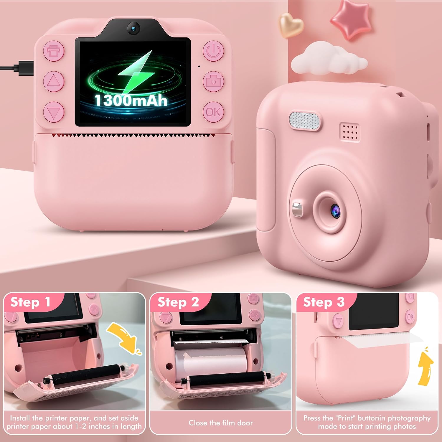 Thumbnail 6 de Coxlame Kids Camera Instant Print 64GB
