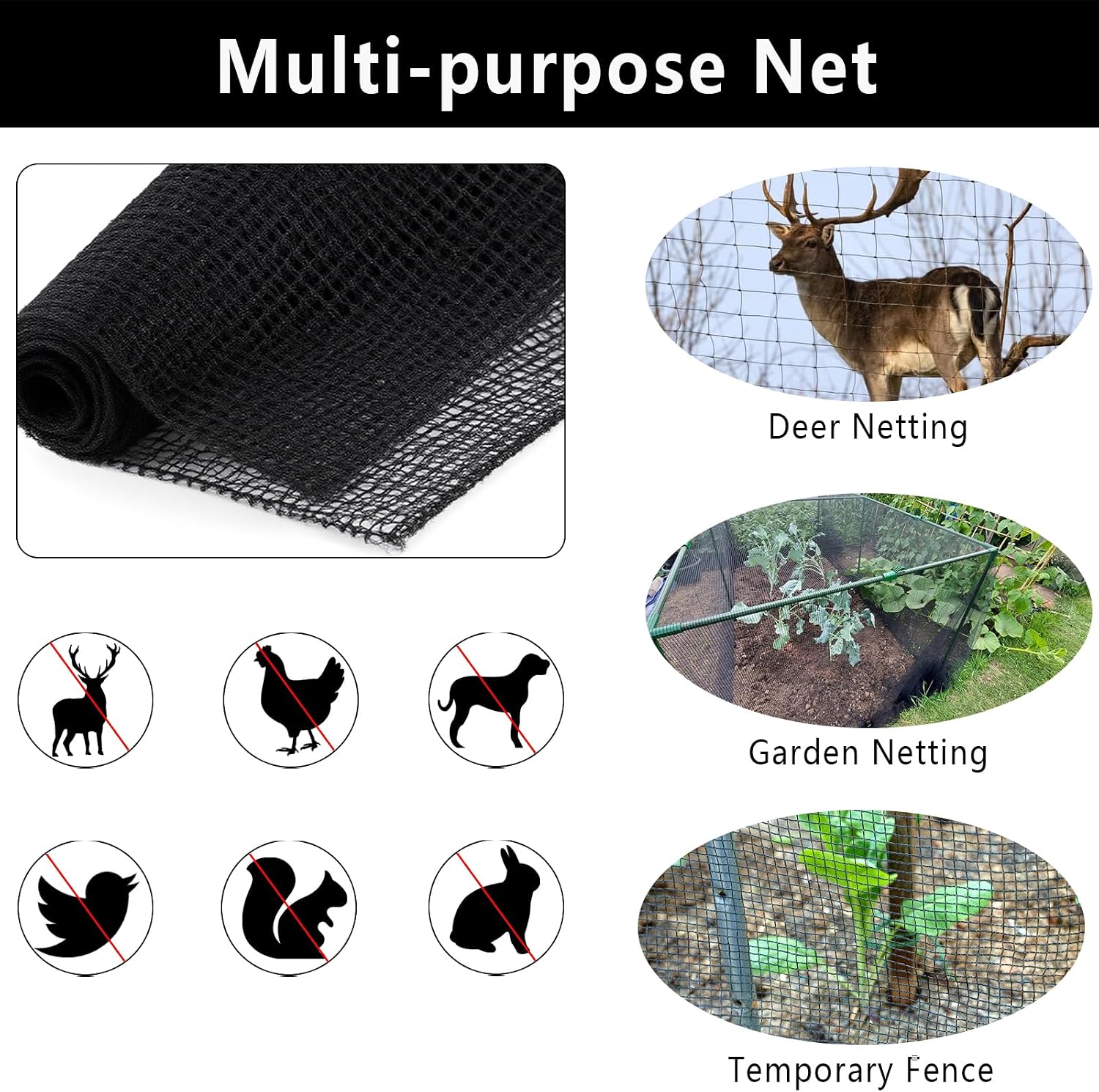 Thumbnail 6 de POYEE PJBFG-NET-B-5-100 Deer Fence Netting, 5 x 100 ft HDPE Mesh