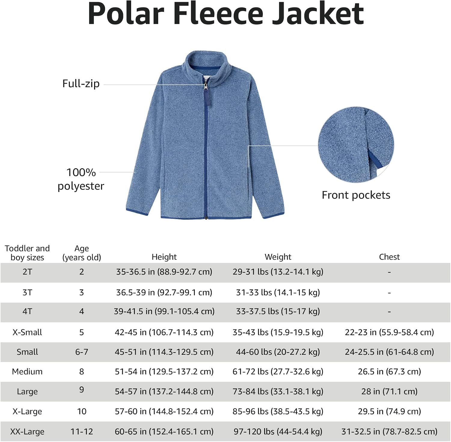 Thumbnail 4 de Amazon Essentials Jungen Polar-Fleecejacke