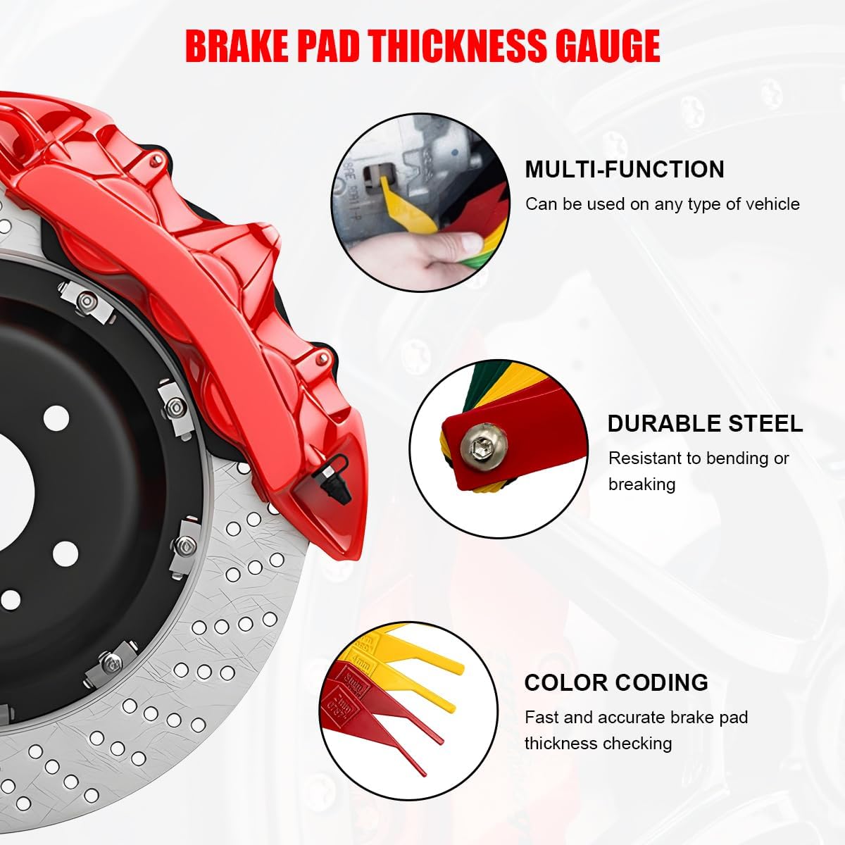Detalle de LSKASELUE Brake Pad Thickness Gauge, 8-Piece