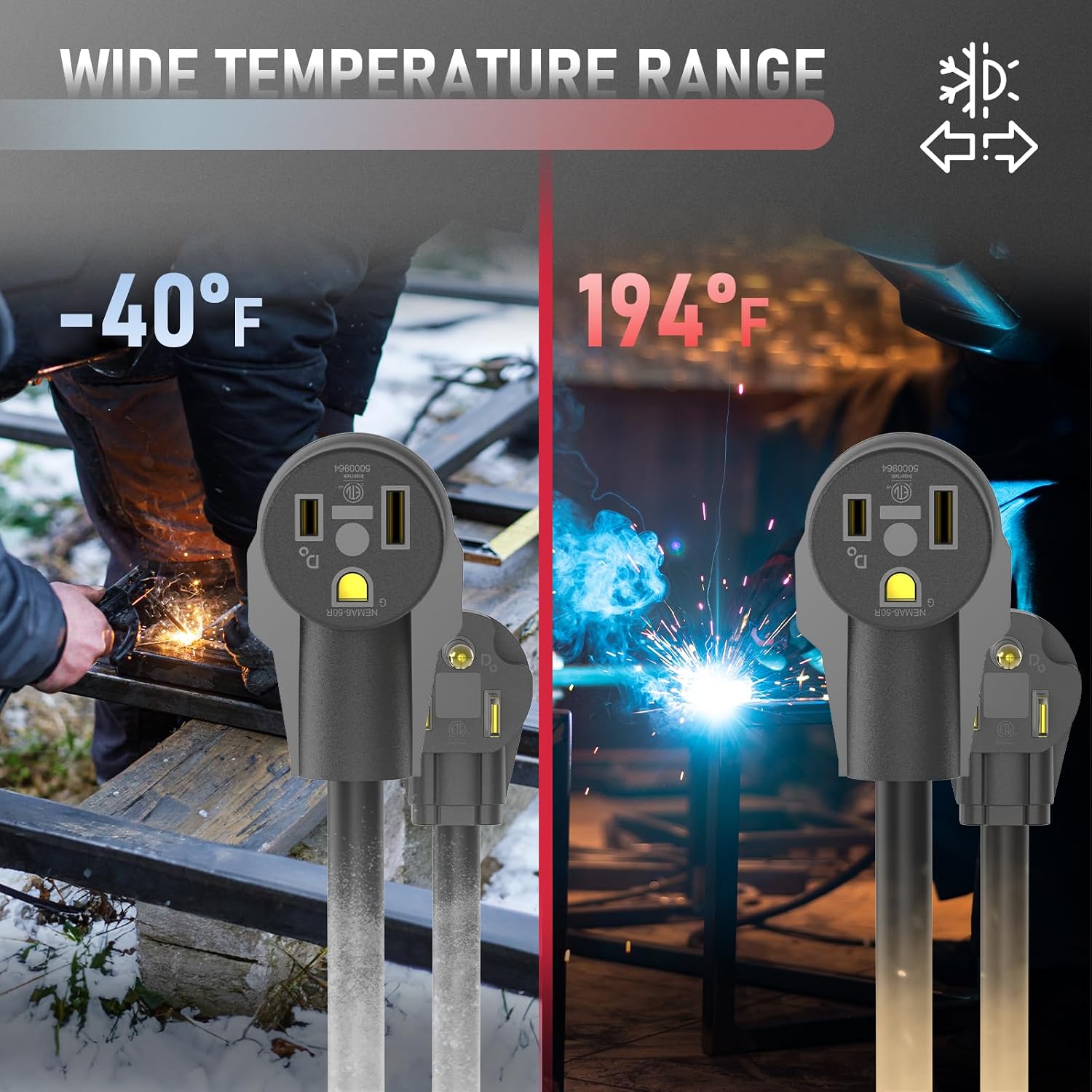 Thumbnail 5 de YESWELDER 10AWG-40FT Welder Extension Cord, 40 ft, 250V, NEMA 6-50