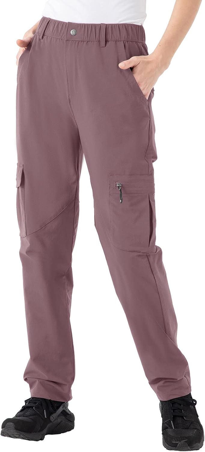 Detalle de JHMORP Women's Hiking Cargo Pants, Lightweight Stretch, Water-Resistant, UPF 50+