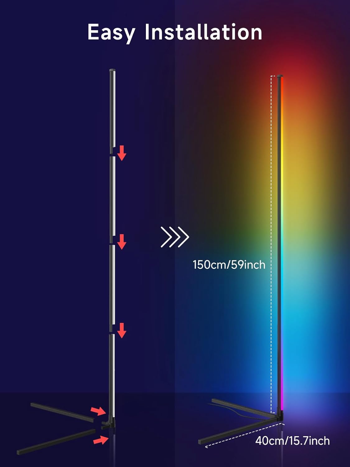 Thumbnail 6 de Tyute Corner Floor Lamp RGB LED lamp with 16 million colors