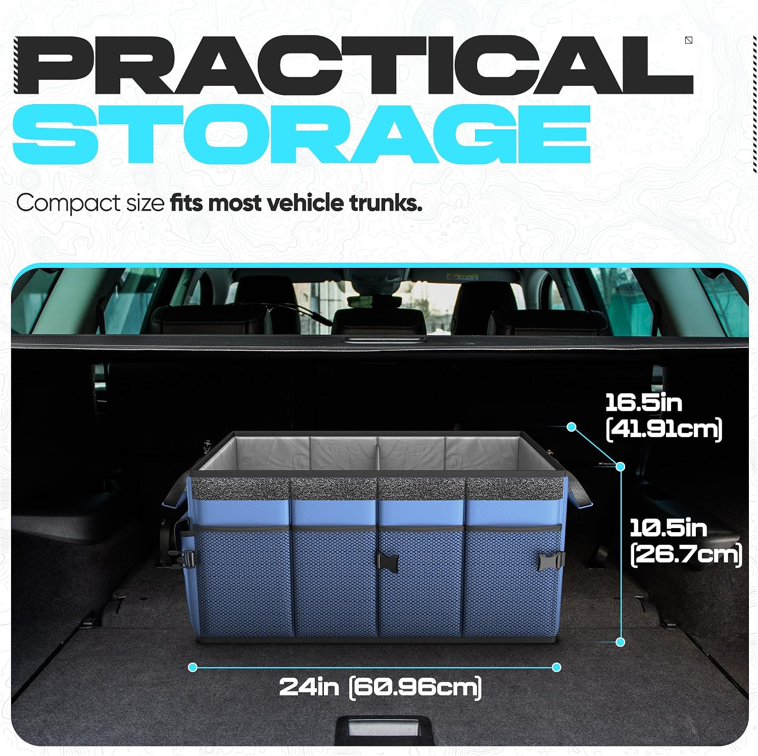 Thumbnail 3 de FORTEM Car Boot Organiser Storage – Sturdy, collapsible multi-compartment organiser for the boot