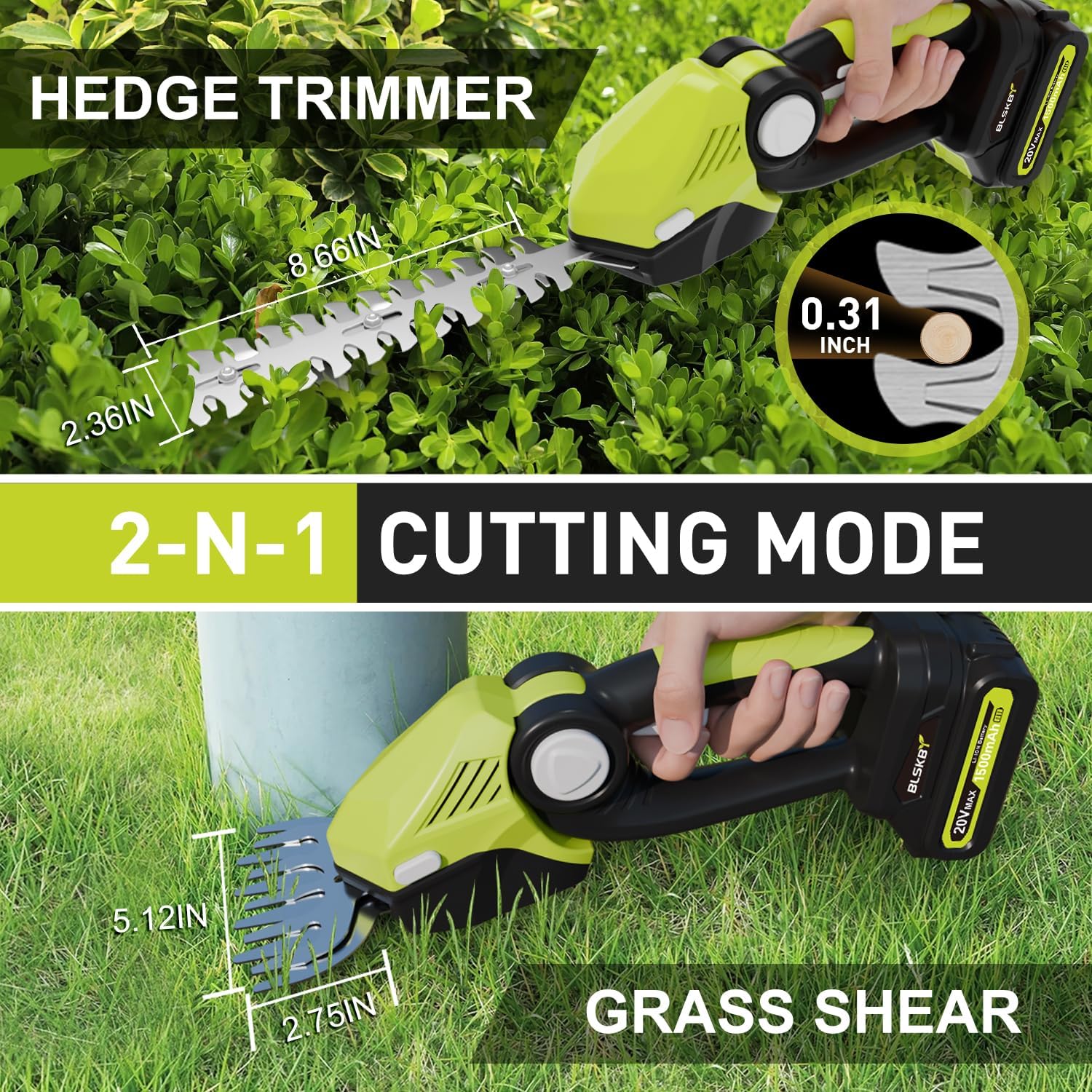 Thumbnail 1 de Cordless 2-in-1 Hedge Trimmer, 20V