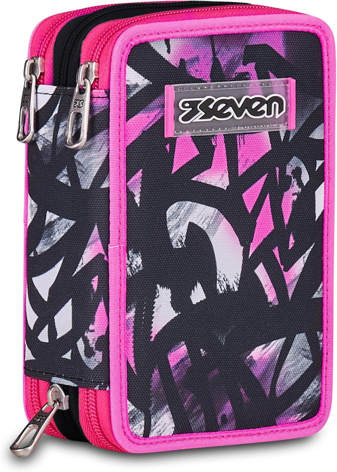 Detalle de Seven Astuccio 3 scomparti rosa con triplo comparto e set da 44 pezzi