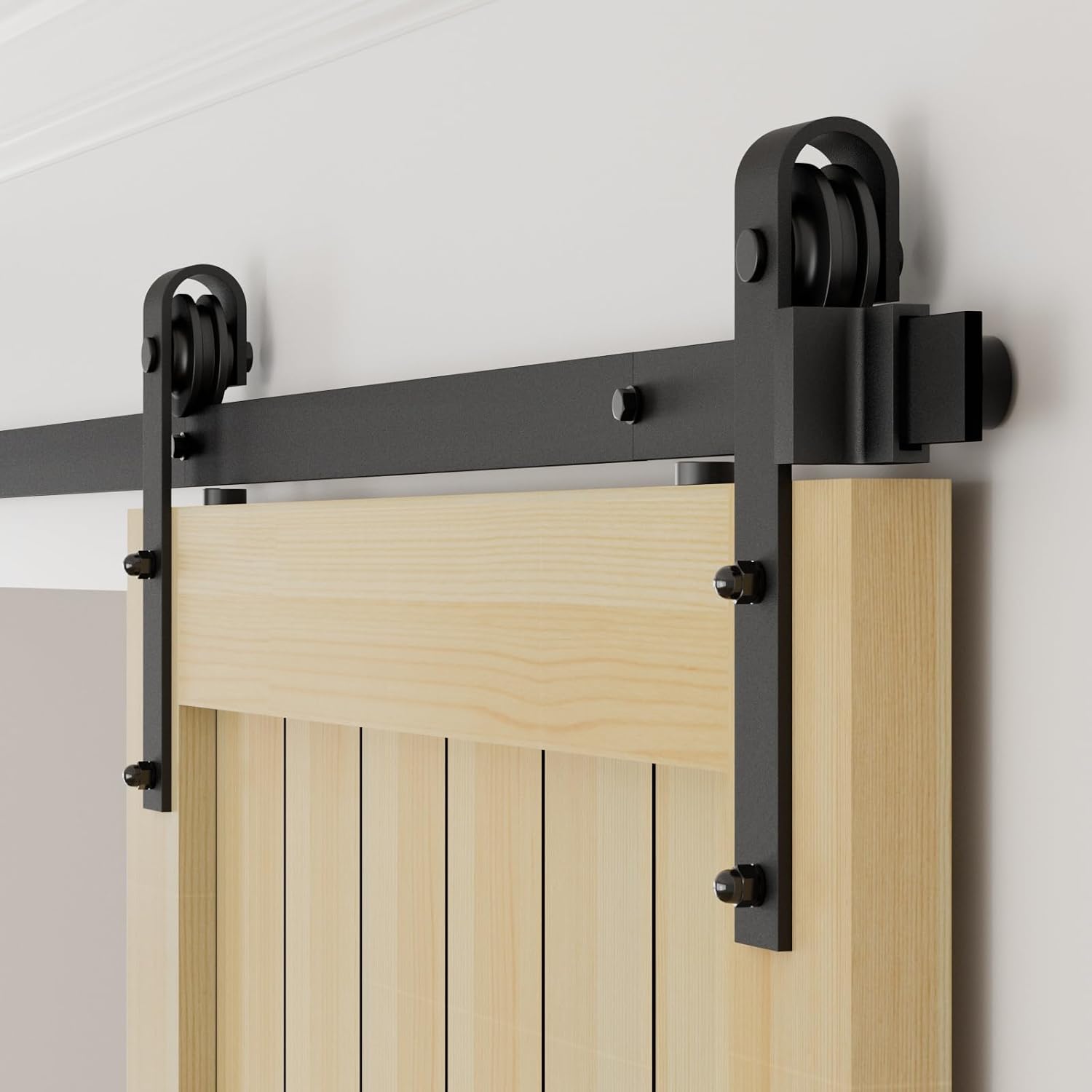 Detalle 2 de TSMST 200cm Schiebetürsystem Komplett-Set Schwarz