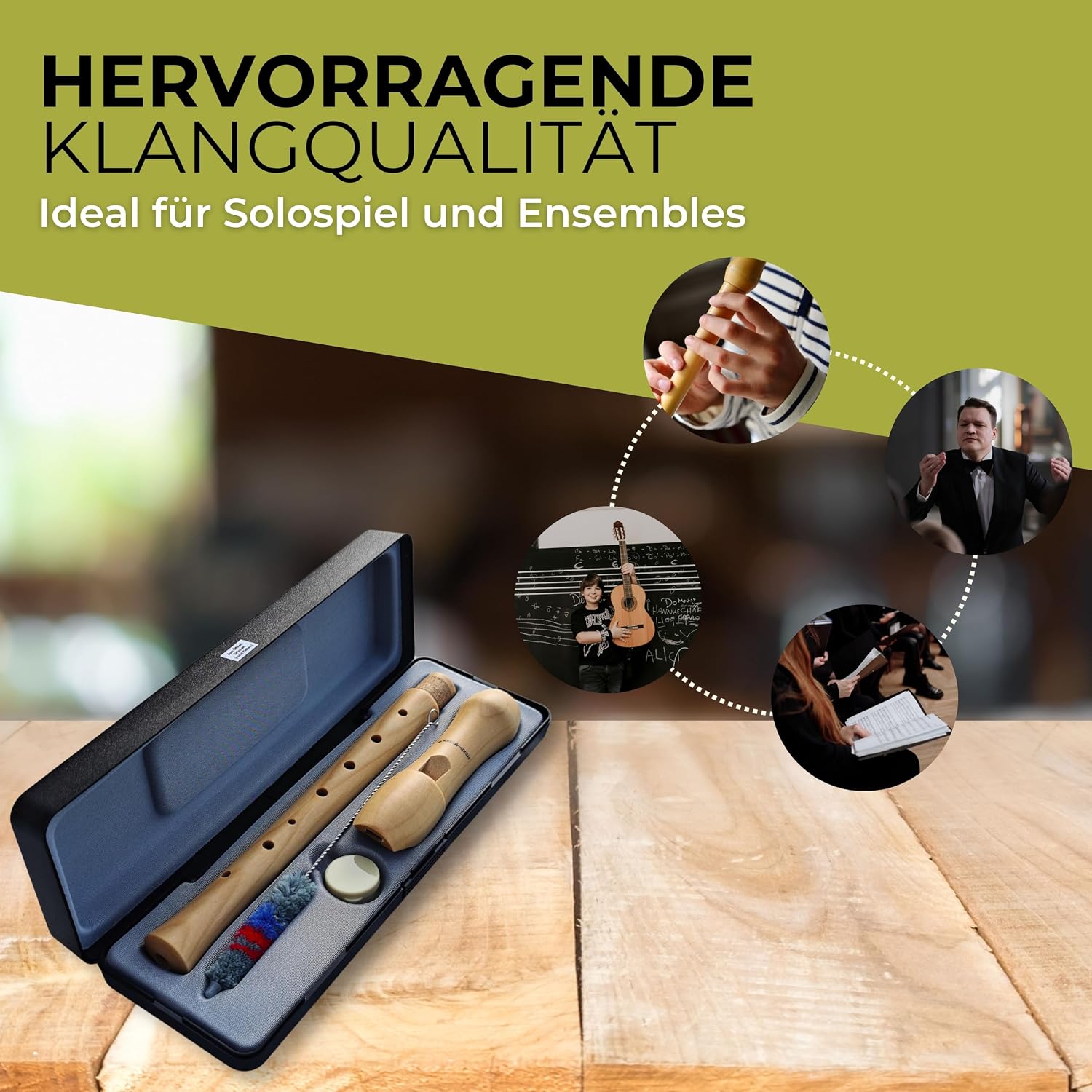 Detalle de Blockflöte Holz Sopran deutsch Griffweise aus Ahorn – GADGET HERO, Einsteiger
