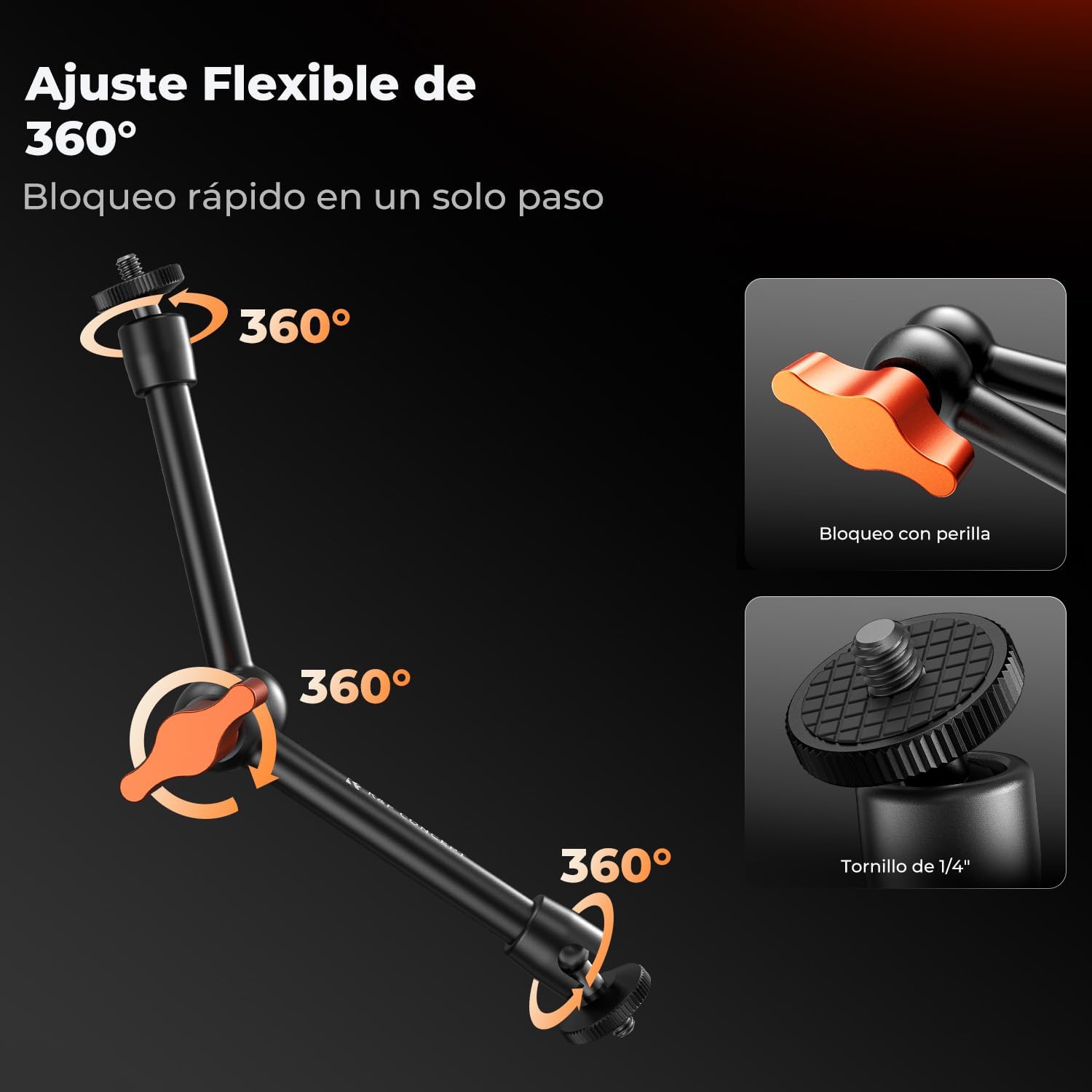 Detalle de K&F CONCEPT Brazo mágico 9,8 pulgadas