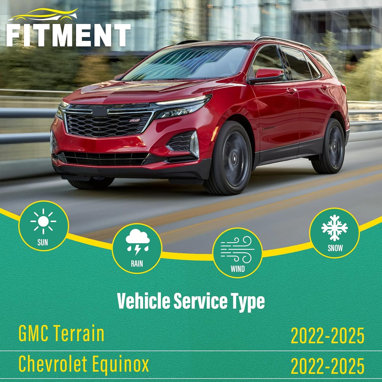 Thumbnail 1 de 24/18/12-inch Windshield Wiper Blade Set for 2022–2025 GMC Terrain & Chevrolet Equinox (OEM-quality, 3-pack)