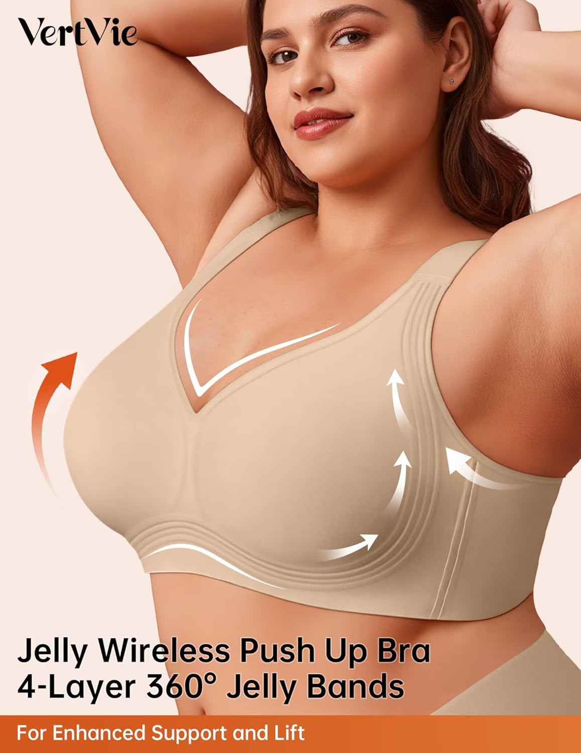 Thumbnail 1 de VertVie Gel Wireless Full-Coverage Bra for Women, Extra-Size, Back-Smoothing