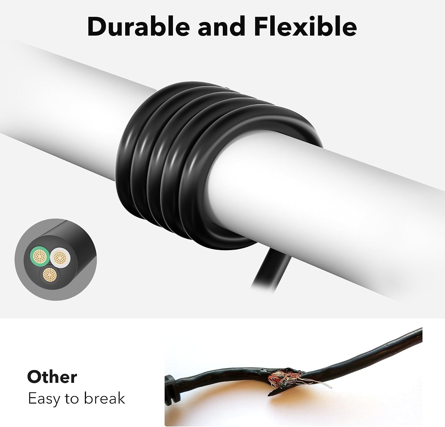 Detalle de BN-LINK indoor-outdoor extension cord, 3 ft