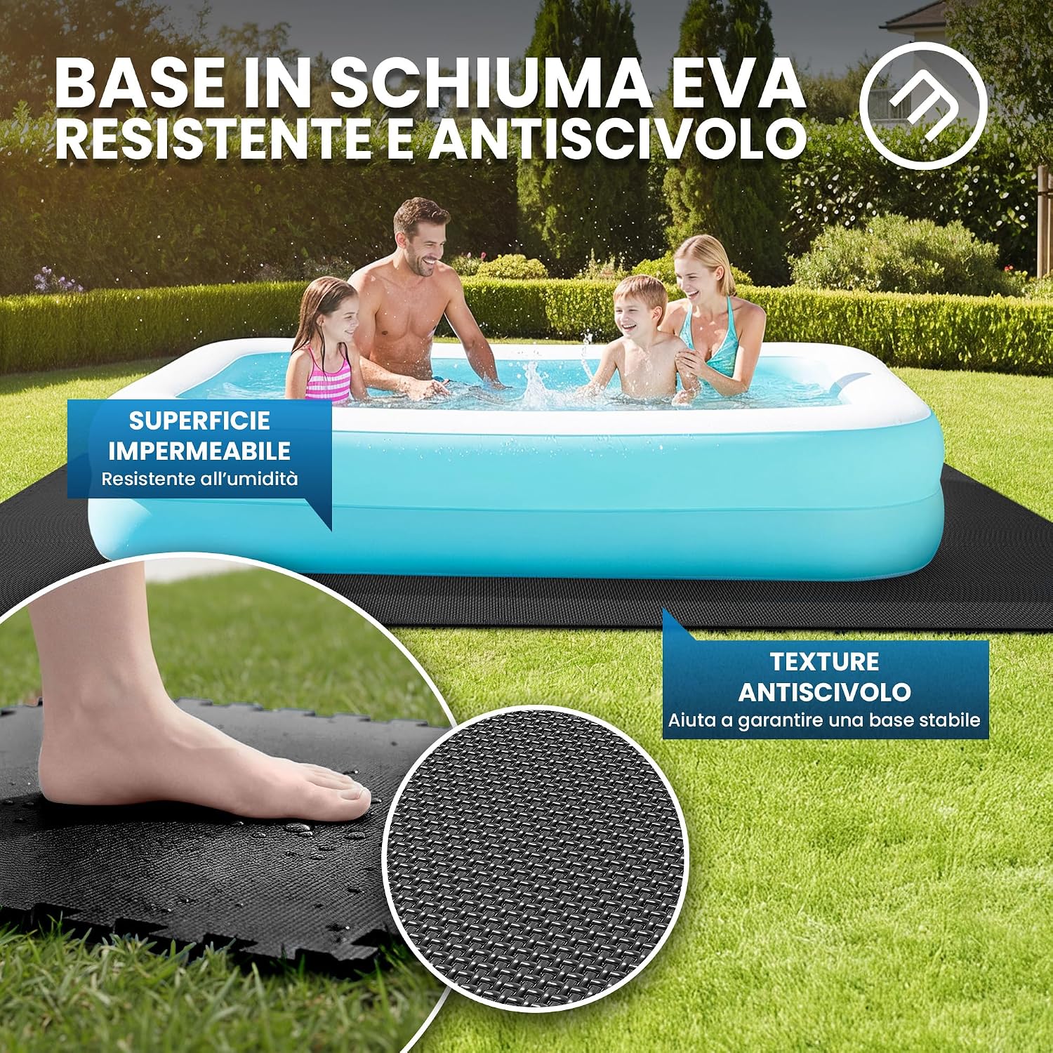 Thumbnail 5 de bemaxx Tappeto Sotto Piscina Fuori Terra - Set 18 Tappetini EVA Protettivo
