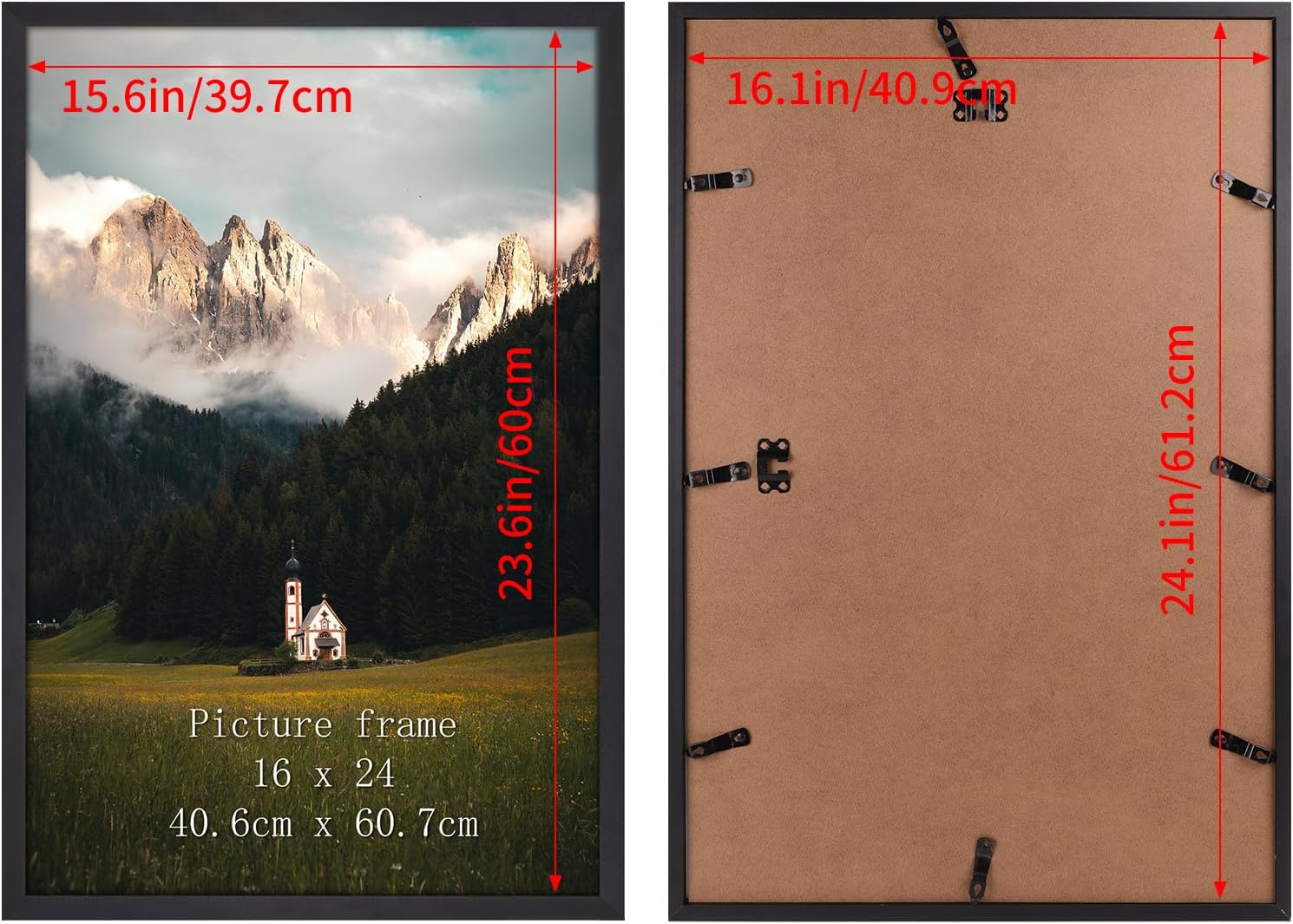 Thumbnail 1 de Giftgarden Schwarzer Bilderrahmen 40x60 cm aus Aluminium mit PS-Fensterscheibe