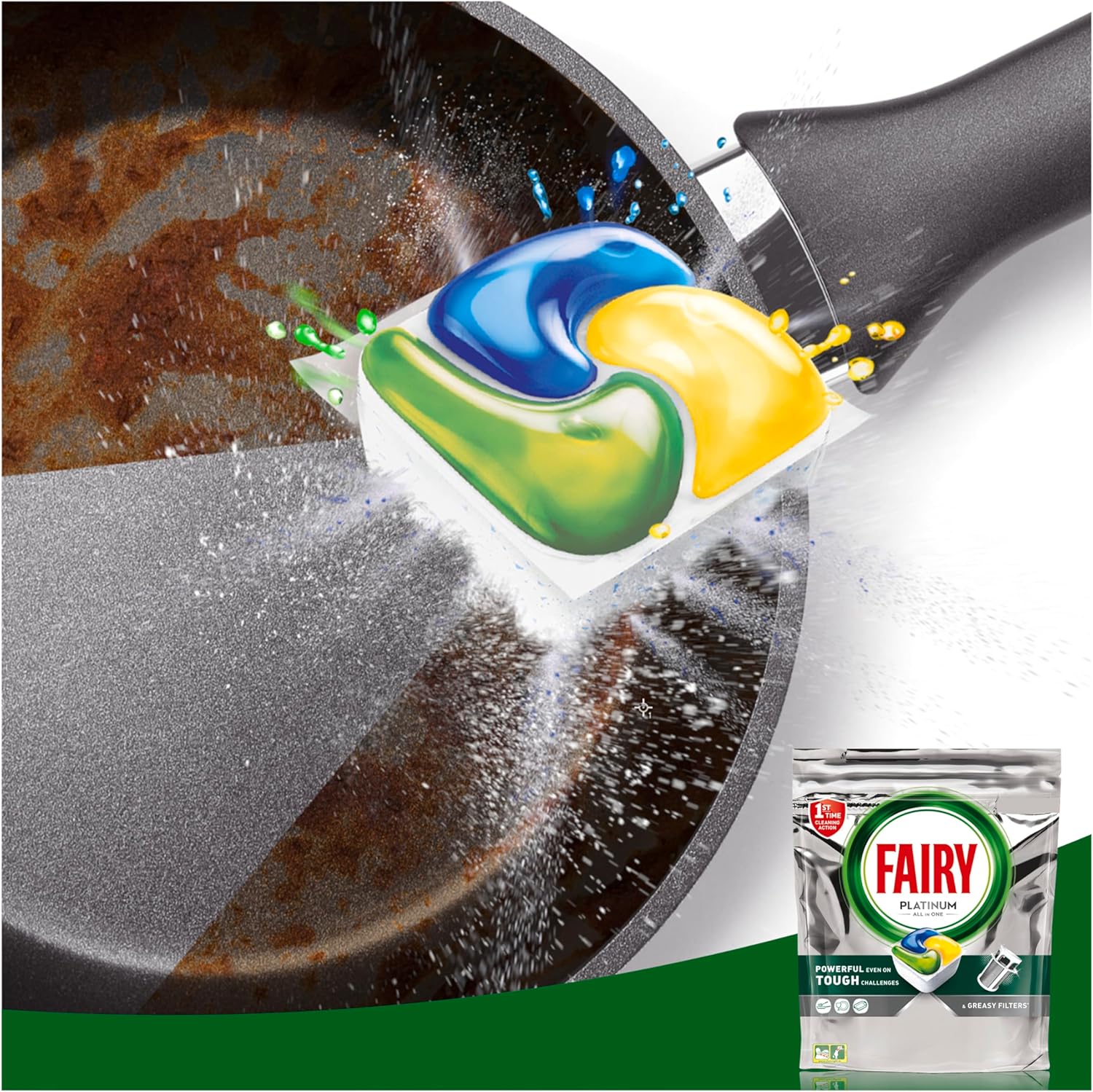 Thumbnail 2 de FAIRY Platinum capsule detersivo per lavastoviglie con sistema di prelavaggio integrato (126 capsule) Limone