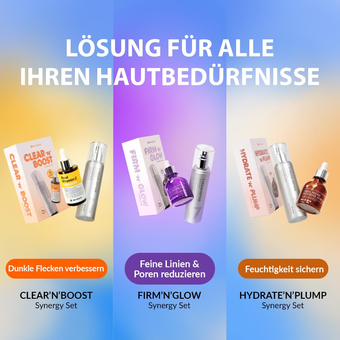 Thumbnail 5 de [MIZON] CLEAR'N'BOOST VITAMIN C SYNERGY SET – Vegan Peptide Booster Serum 150ml + Real Vitamin C Ampoule 30ml