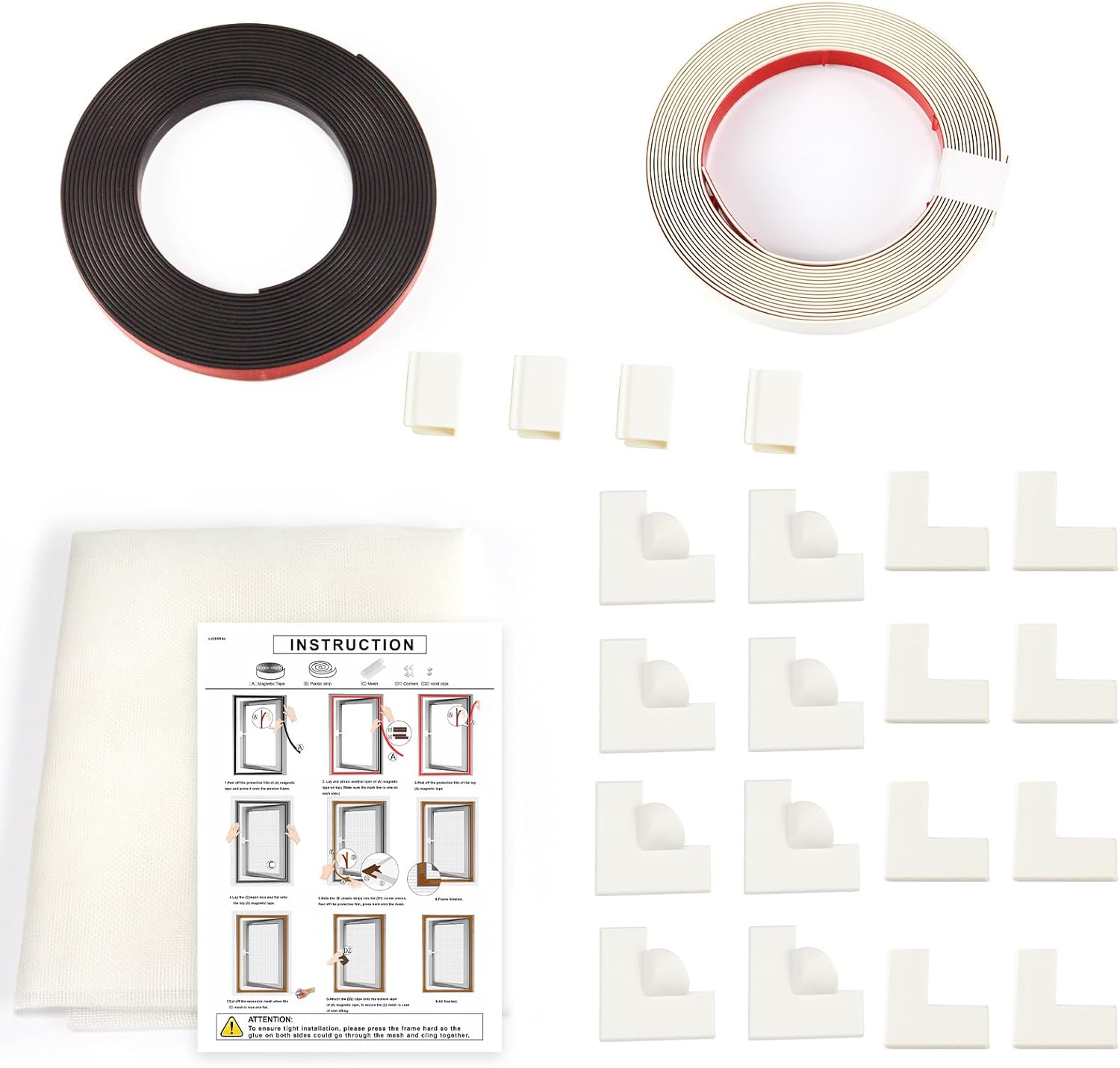 Thumbnail 5 de NeatiEase DIY Insektenschutz Magnetfenster bis 150 × 180 cm – magnetischer Rahmen aus weißem Netz