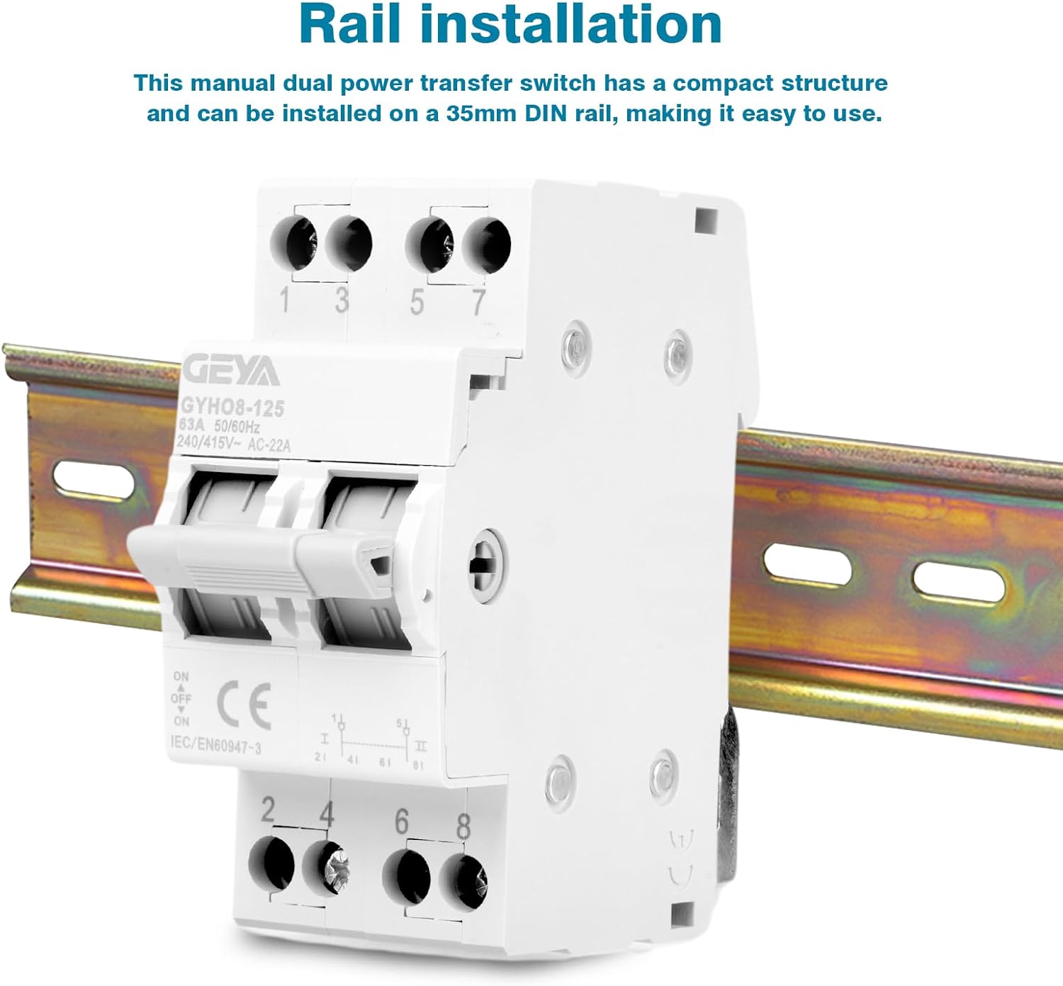 Thumbnail 6 de GEYA Commutatore 2P 63A separatore di carico manuale 🛠️