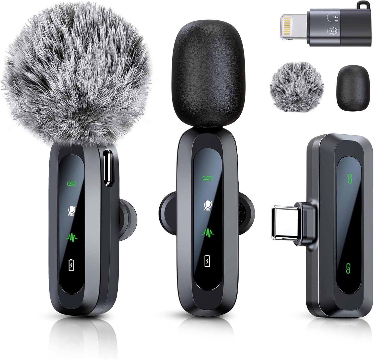 Detalle de AMASUPER 1 Wireless Lavalier Microphone with Noise Reduction and LED Status