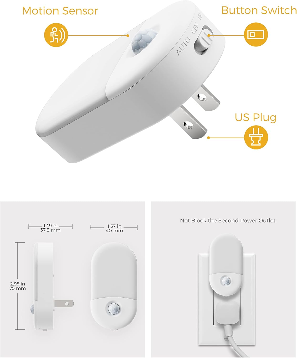 Thumbnail 4 de L LOHAS Motion Sensor Night Light, 3000K