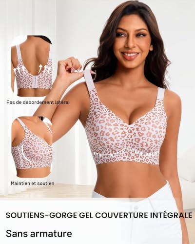 Detalle de HOWIN Soutien-gorge sans armature grande taille, bande jelly 360° et dos en U