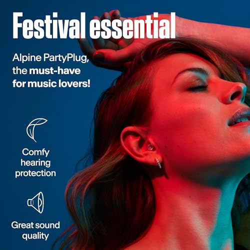Detalle de Alpine PartyPlug Tappi Orecchie Concerti 19dB – Protezione Uditiva Riutilizzabili per Festival