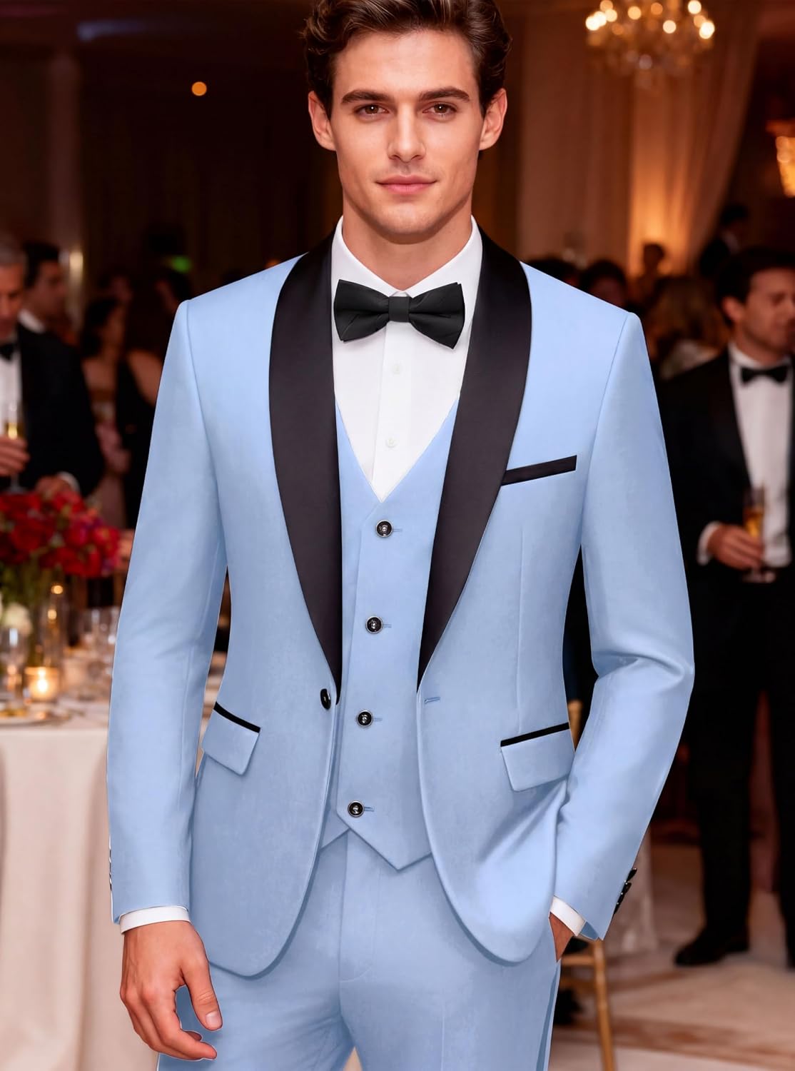 Thumbnail 1 de WULFUL 3 Piece Slim Fit Tuxedo Suit Set