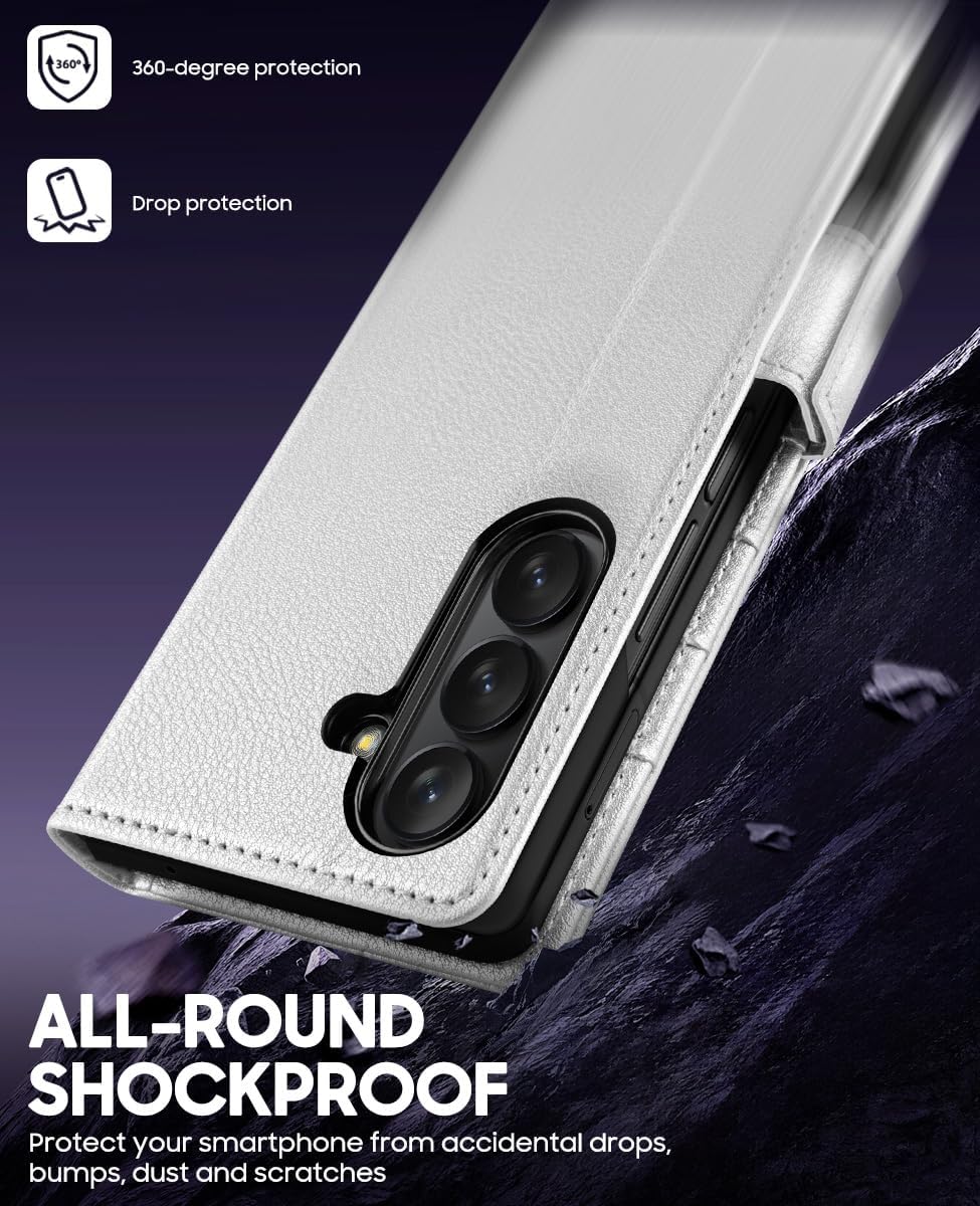 Thumbnail 5 de OCASE Hülle für Galaxy Z Fold7 – Premium PU Leder, RFID-Schutz, Standfunktion, 4 Kartenfächer