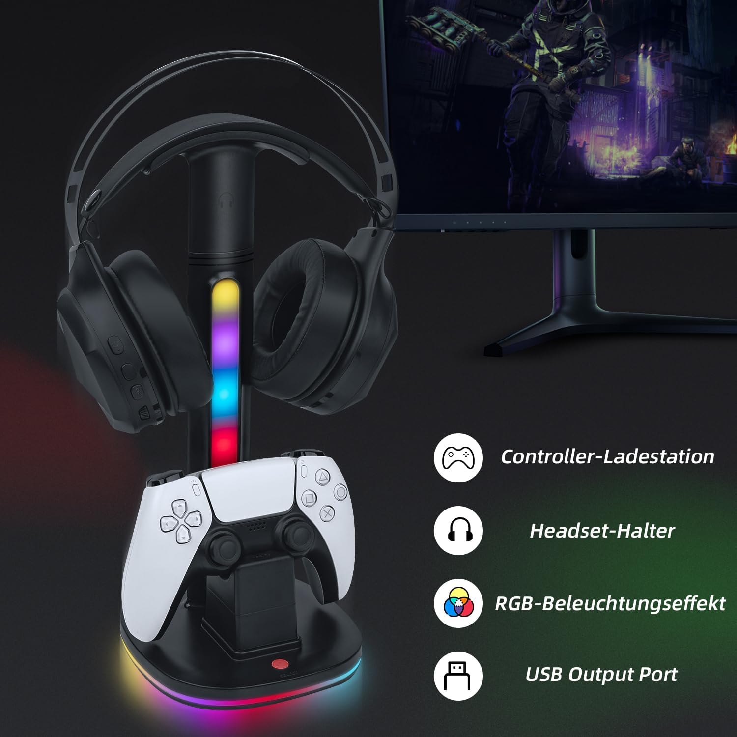 Thumbnail 1 de Mcbazel Ladestation für PS5 DualSense, RGB