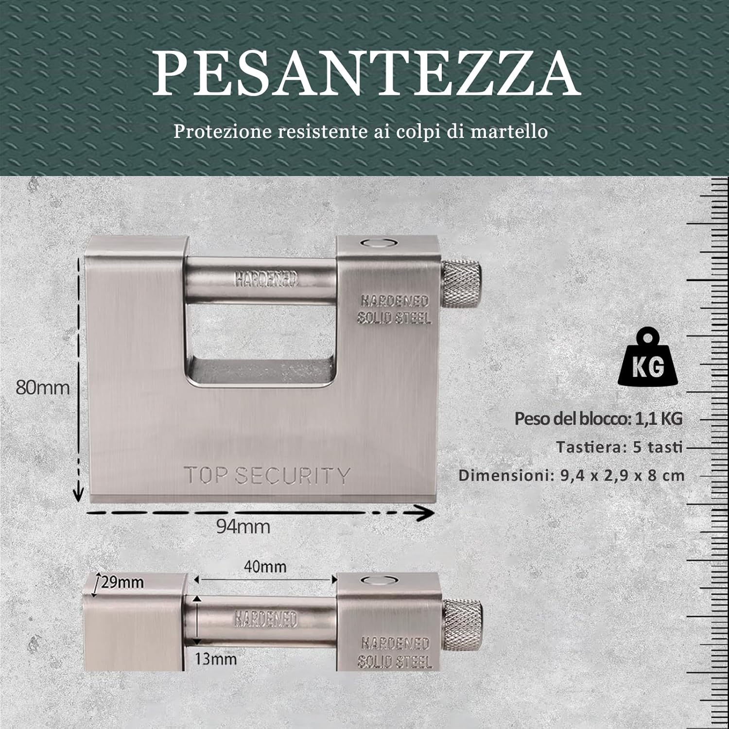 Thumbnail 3 de CDC DIGI 1701-1CDC5: Super Heavy Duty 94mm Padlock for 20'/40' Container Garages