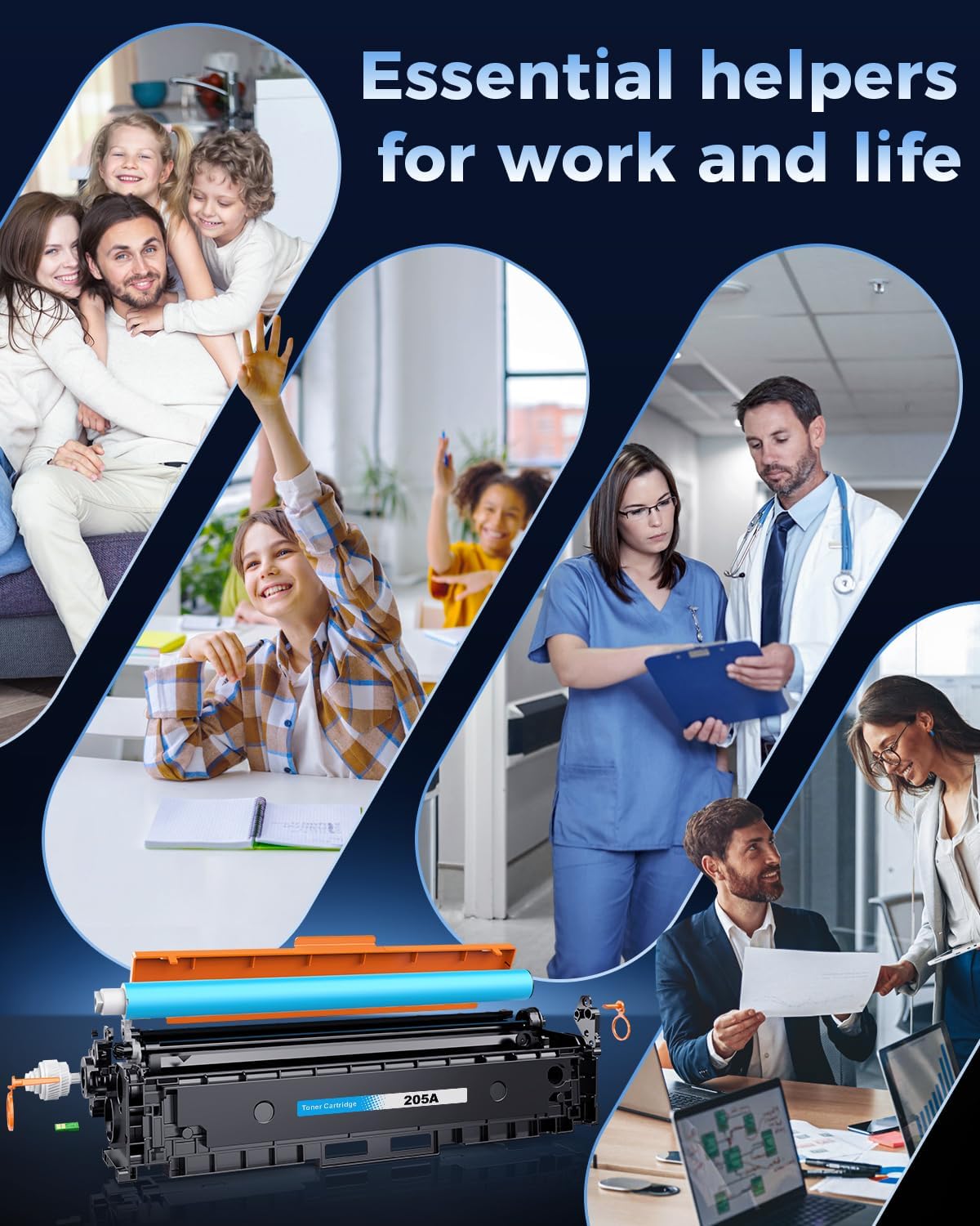 Thumbnail 6 de Pack de 4 cartouches Kuva 205A (CF530A) compatibles : noir + cyan + jaune + magenta pour HP Color LaserJet Pro