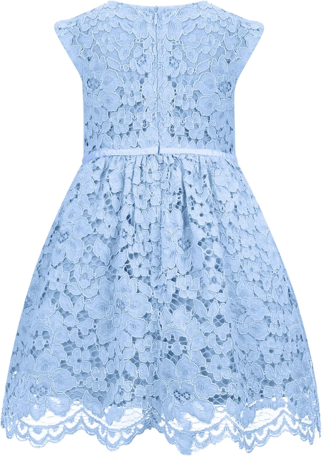 Detalle de ALLOVIN Kleid für Mädchen & Kleinkinder – Ostern Spitzenkleid mit Perlen-Schleife, A‑Linie, knielang, 2–12 Jahre