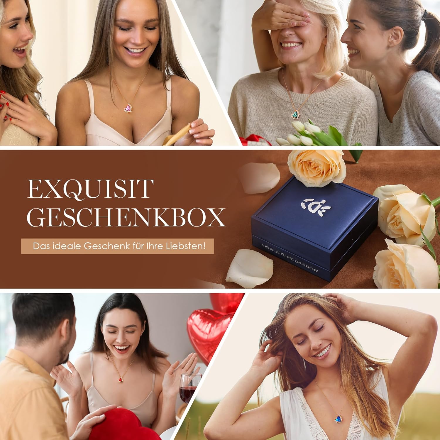 Thumbnail 6 de CDE Kette Damen Rosegold Herz Anhänger – elegantes Schmuckstück mit Geschenkverpackung