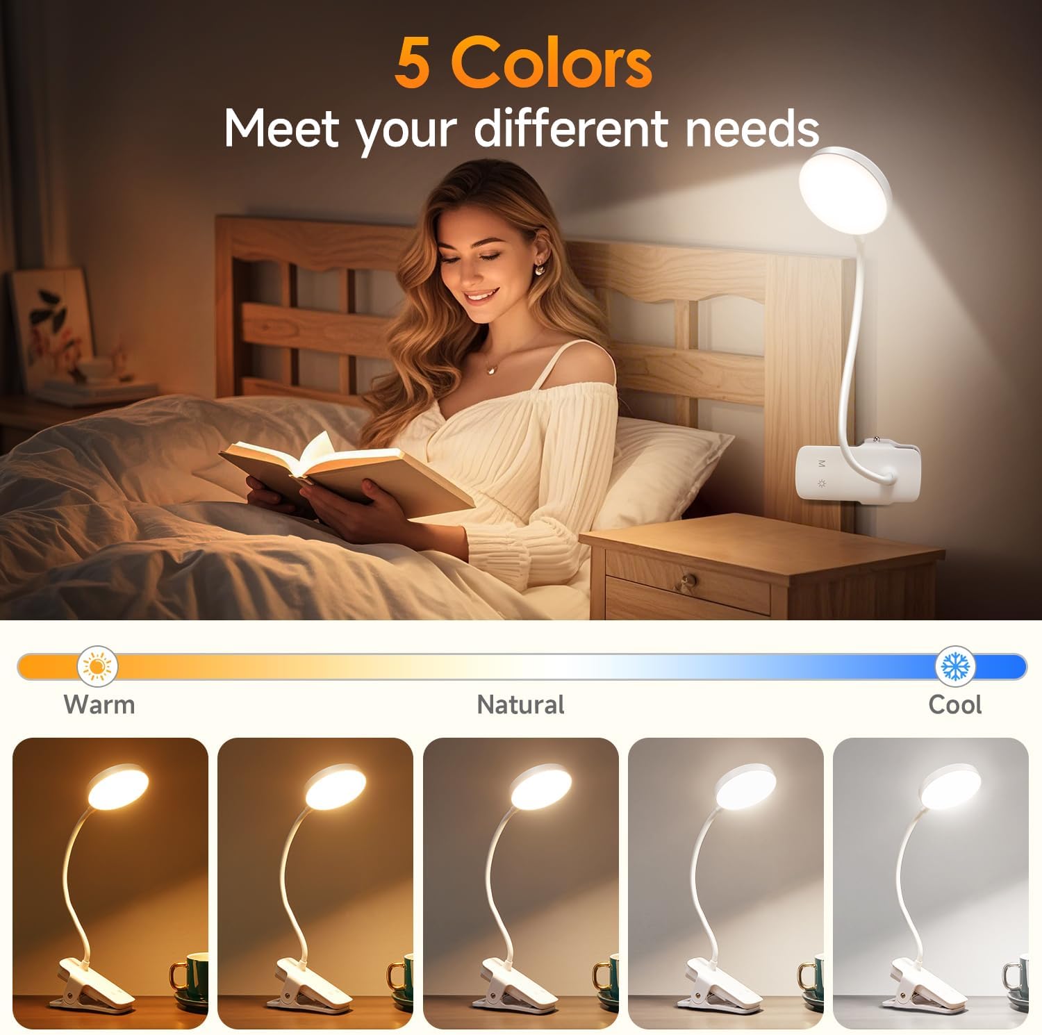 Detalle 2 de One Fire 3600 mAh Clip-On Reading Light