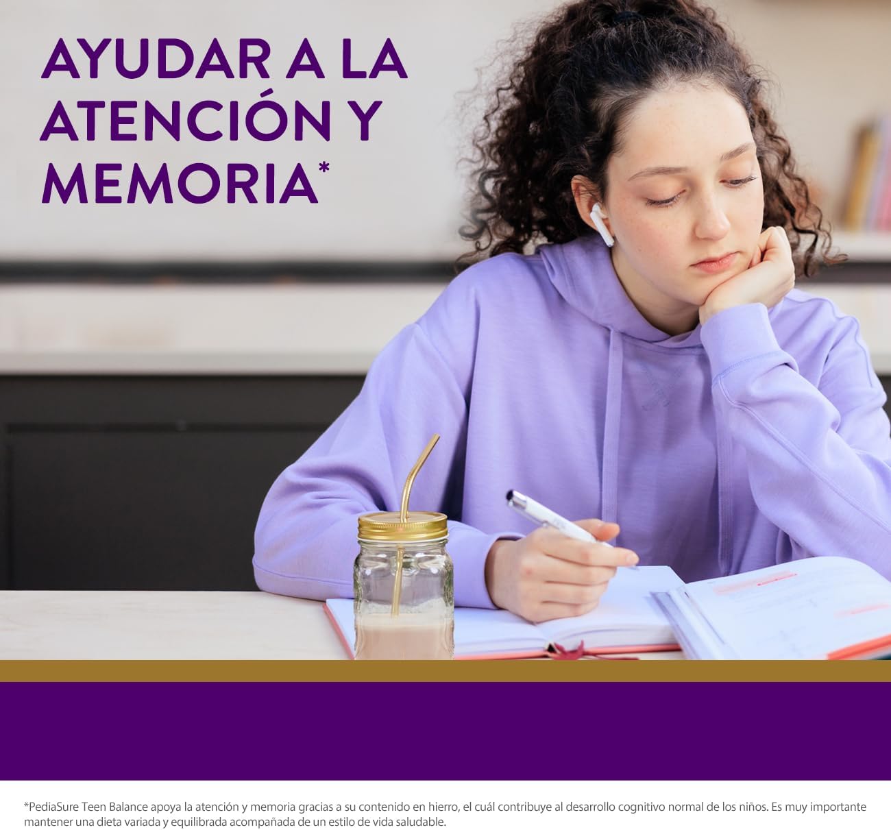Detalle de PediaSure Teen Balance 🥛 - Nutrientes para Adolescentes, Vainilla