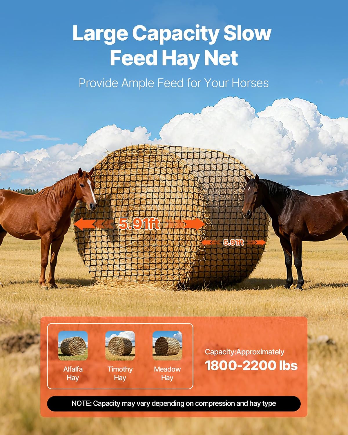 Thumbnail 1 de VEVOR Round Bale Hay Net 1.5-Inch Mesh