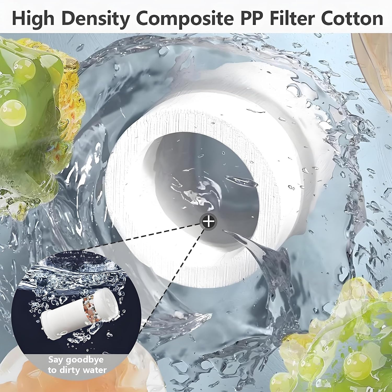 Thumbnail 4 de Filtered Shower Head with Handheld, High Pressure 5 Spray Mode with Filters, ON/OFF Switch & Hard Water Bracket