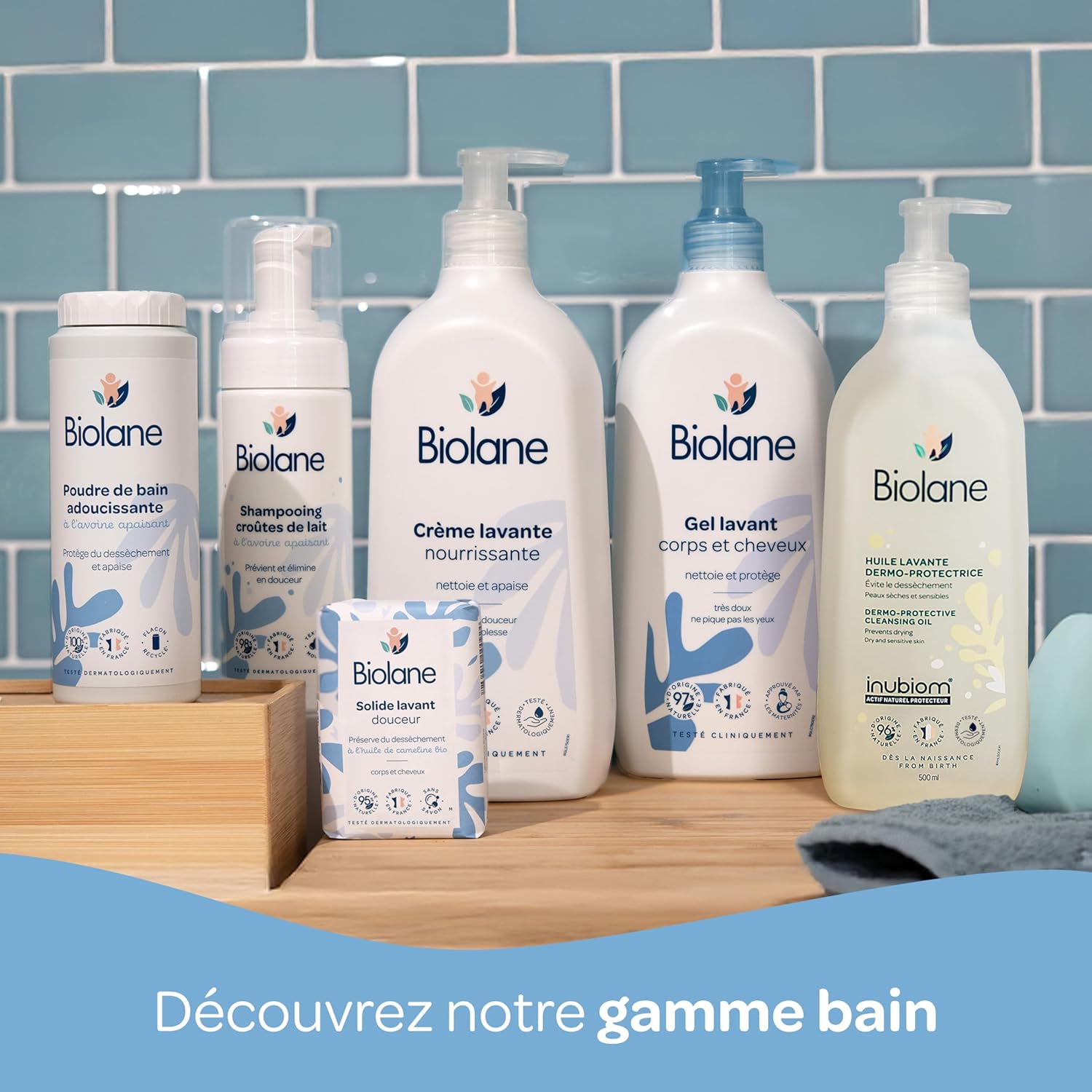 Thumbnail 5 de Biolane Huile Lavante Dermo-protectrice bain bébé sans savon (peaux sèches et sensibles) – Corps et cheveux, 500 ml