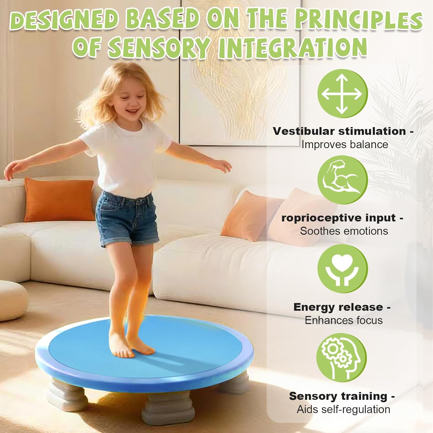 Thumbnail 1 de Mini Trampoline for Kids: Indoor/Outdoor Sensory Trampoline