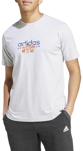 Detalle de adidas Codes Linear Graphic tee L, Light Grey Heather