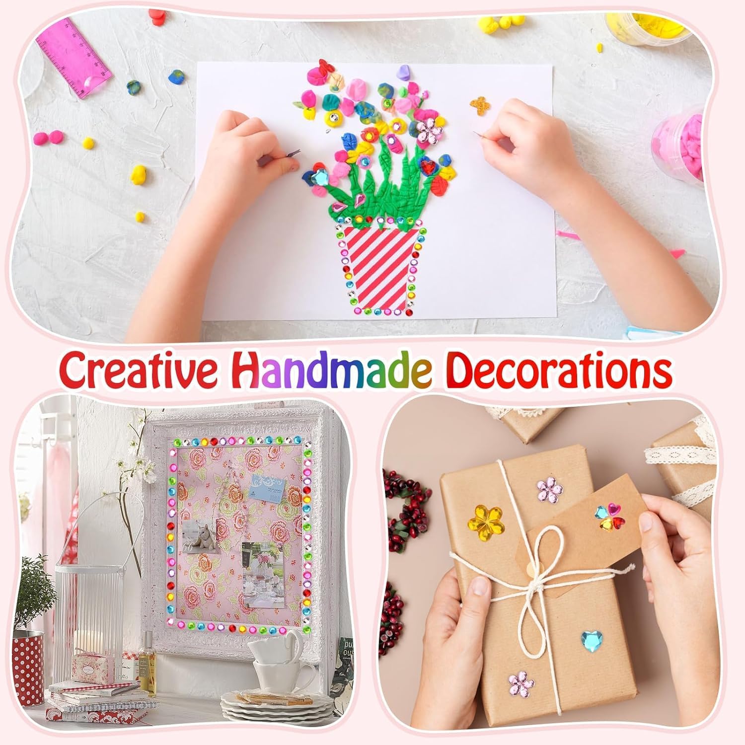 Thumbnail 4 de Moosono 3500 Stück Glitzersteine Selbstklebend – bunt, Acryl, Bastelglitzer für Kinder