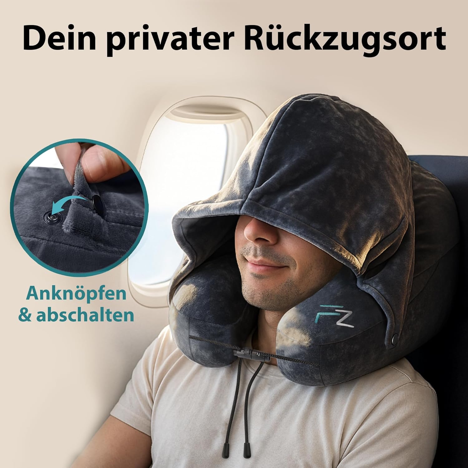 Thumbnail 4 de FLOWZOOM Air Nackenkissen L Reisekissen für Flugzeug