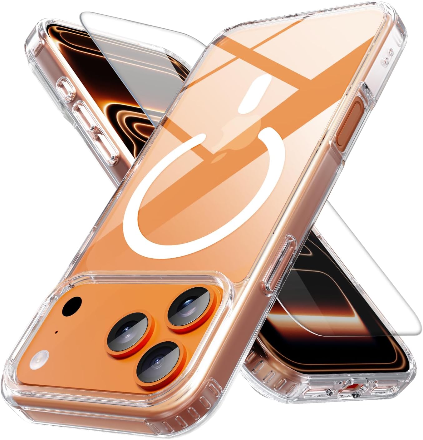 Detalle de PinLiSheng iPhone 17 Pro Max Clear Magnetic Case