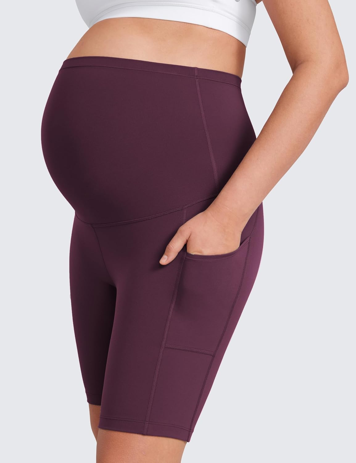 Detalle de CRZ YOGA Donna Butterluxe Pantaloncini maternità: comfort di yoga durante gravidanza e postpartum